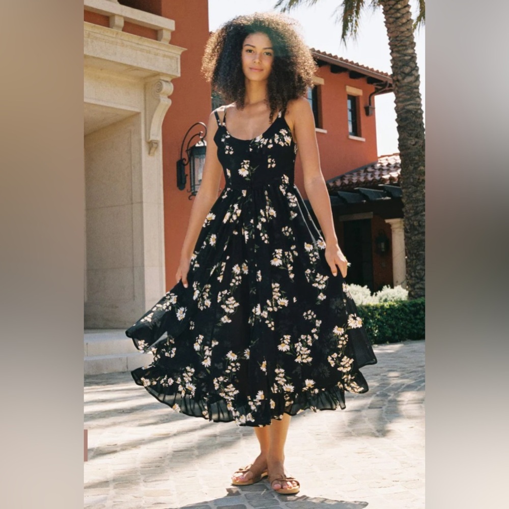 NWT Christy Dawn Nicks Dress In Night Daisy size medium black floral dress